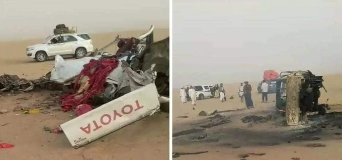 وفاة 13 مسافراً في حادث تصادم مروع بصحراء الجوف شمال اليمن